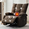 thumbnail image 1 of EuKer Lazy Boy Recliner with Heat & Massage, 360° Swivel Rocking Single Sofa W/Cup Holders and Side Pocket for Elderly Adults, 21" Seat Width, Brown, 1 of 8
