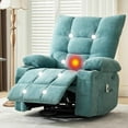 thumbnail image 1 of EuKer Lazy Boy Recliner with Heat & Massage, 360° Swivel Rocking Single Sofa W/Cup Holders and Side Pocket for Elderly Adults, 23" Seat Width, Blue, 1 of 8