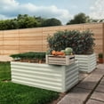 thumbnail image 1 of EuKer Outdoor Rectangular Planter, 6x3x2ft Metal Raised Garden Bed for Vegetables, Herbs, Flowers, Beige (Set of 2), 1 of 8