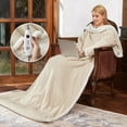 thumbnail image 1 of EuKer Oversize Electric Blankets, Wearable Heated Blanket with Sleeve and Foot Pocket for Home, Office, Khaki, 1 of 8