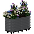 thumbnail image 1 of EuKer Raised Planters with Wheels, 59" Metal Planter Box W/Built-In Water Storage System for Indoor/Outdoor, Gray, 1 of 7