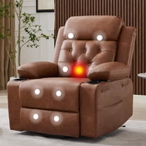 EuKer Recline Chair Electric, 22.8" Seat Width Lift Chair for Elderly with Heat and Massage, Brown