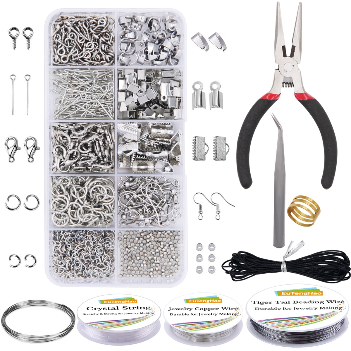 Necklace Making Kit Jewelry Making Kit 500+ Pieces With Pliers