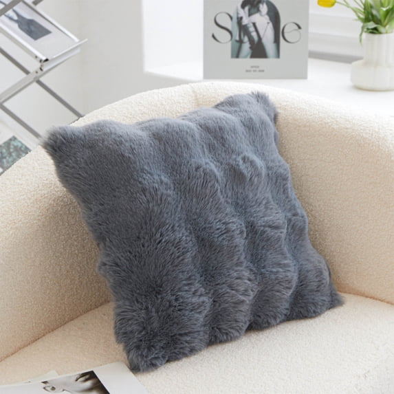 Euahivb Faux Fur Bubble Plush Throw Pillow Soft Cushion for Couch Sofa Living Room Bedroom Modern Decorative Accent