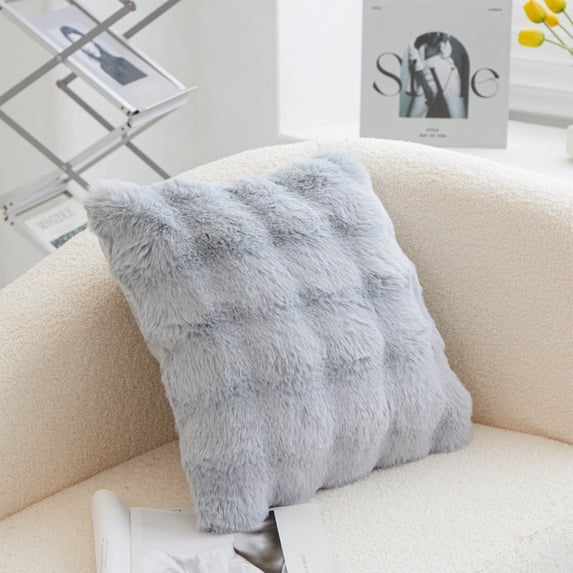 Euahivb Faux Fur Bubble Plush Throw Pillow Soft Cushion for Couch Sofa Living Room Bedroom Modern Decorative Accent