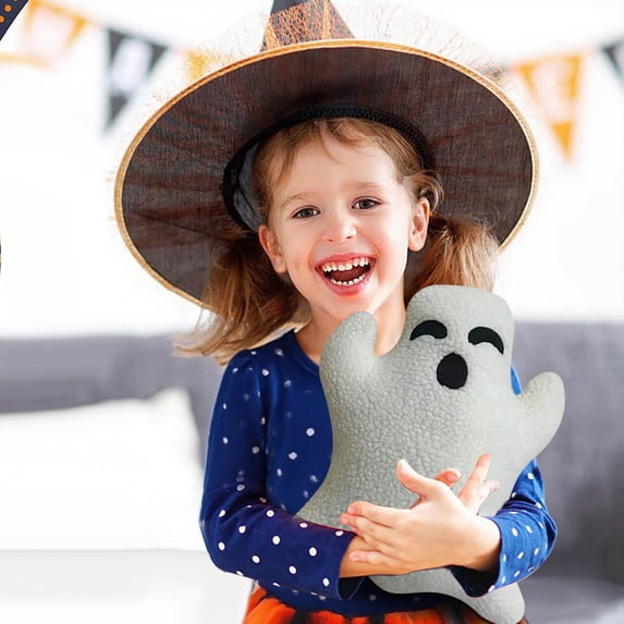 Euahivb Halloween Ghost Stuffed Plush Pillow 11.81 Inch Soft Spooky Cushion for Sofa Bedroom Living Room Fall Home Holiday Decor Gift