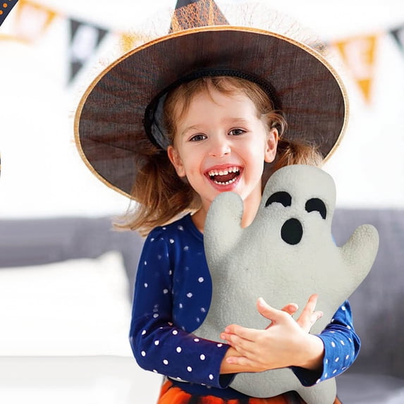 Euahivb Halloween Plush Ghost Pillow 15.75 Inch Soft Stuffed Toy Cushion for Bedroom Sofa Couch Home Spooky Holiday Decorative Gift
