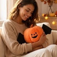 thumbnail image 1 of Euahivb Halloween Pumpkin Plush Toy 15.75 Inch Bat Design Soft Stuffed Animal Cushion for Couch Living Room Bedroom Spooky Seasonal Party Decor Gift, 1 of 5