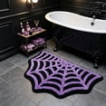 thumbnail image 1 of Euahivb Halloween Spider Web Bath Mat 23.6×15.8 Inch Soft Polyester Gothic Floor Rug Spooky Bathroom Doormat for Tub Shower Bedroom Doorway Fall Decor, 1 of 8