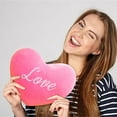 thumbnail image 1 of Euahivb Love Heart Throw Pillow 5.9 Inch Soft Plush Cushion for Living Room Bedroom Sofa Couch Decor Romantic Valentine Gift for Her Wife Girlfriend, 1 of 4