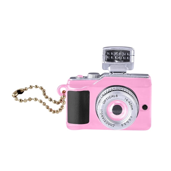 Euahivb Mini Camera LED Sound Keychain, Vintage Camera Shaped Light Up Pendant with Bead Chain, Playable Sound Effect Decor Charm as Tiny Holiday Present
