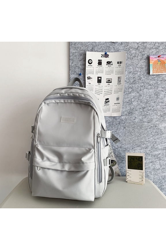 Minimalist Campus Backpack with Multi Zipper Compartments Organizes Learning Items for Daily School Commutes Casual City Walks Short Outings and Weekend Leisure Plans, School Backpack