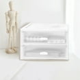 thumbnail image 1 of Euahivb Two Layer Vertical Striped Drawer Desktop Storage Box, Stackable Plastic Countertop Organizer for Stationery Jewelry Skincare and Small Desk Sundries, 1 of 1