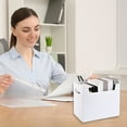 thumbnail image 1 of Euahivb Vertical Desktop File Storage Box, Plastic Office Document Organizer Bin with Side Handle for Paper Books Desk Supplies Arrangement, 1 of 1