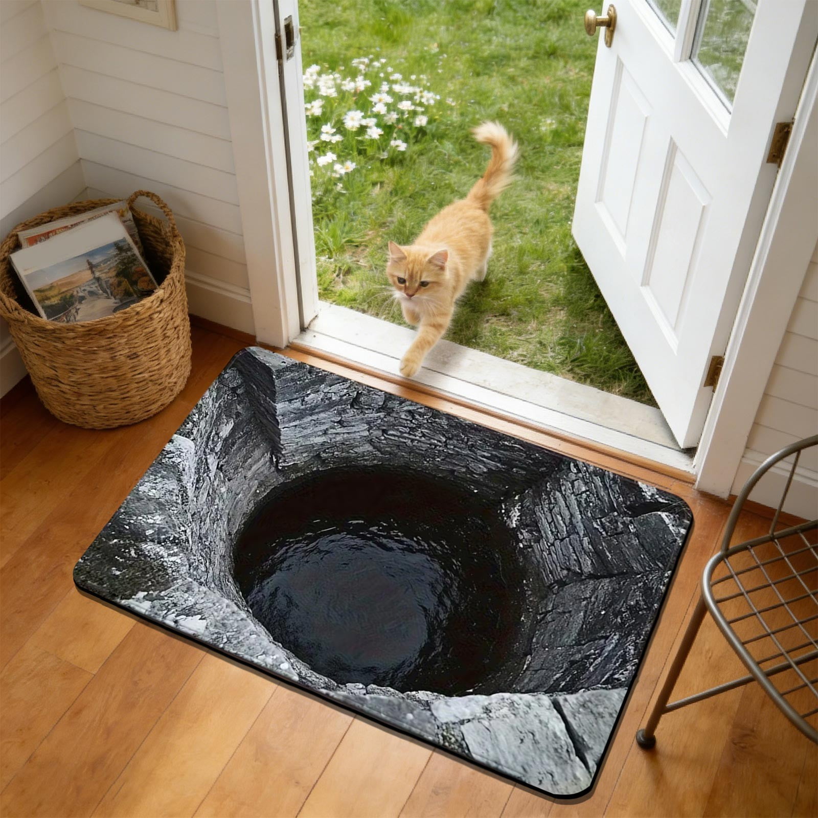 Euaioeiu 3D Illusion Non Slip Bath Rug, er Absorbent Quick Dry ...
