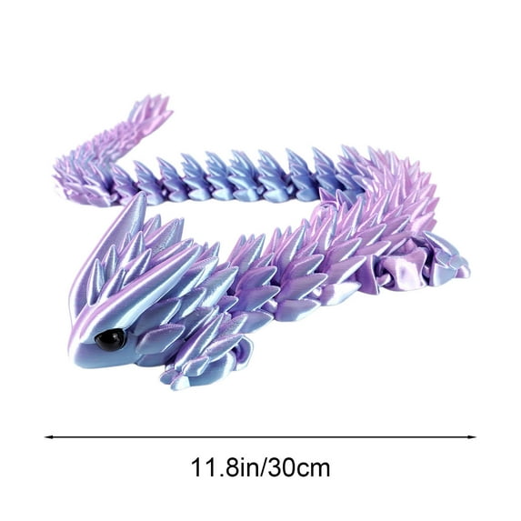 Euaioeiu 3D Printed Dragon Figurine with Articulated Joints and Glowing Eyes, Fantasy Creature Collectible for Home Decor, Desk Display, Gaming Setup, and Gift Giving