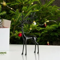 Euaioeiu Antique Bronze Finish Metal Deer Statue, Outdoor Garden Decor, 24 Inches Tall, Rustic European Style Sculpture for Patio, Yard, and Entryway Decorations