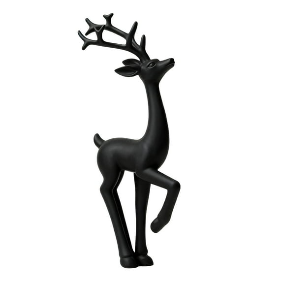 Euaioeiu Antique Bronze Finish Stag Statue Outdoor Decor, Weather-Resistant Garden Sculpture, Realistic Metal Look Deer Figure for Porch Entryway Lawn Patio, 23.6 Inch Height