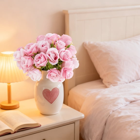 Euaioeiu Artificial Rose Bouquet 27 Heads Realistic Fake Flowers for Home Decor Wedding Centerpiece DIY Arrangement,13x2x2 Inches,Blue Silk Roses,Valentine's Day Gift,Bridal Shower,Table Decorations