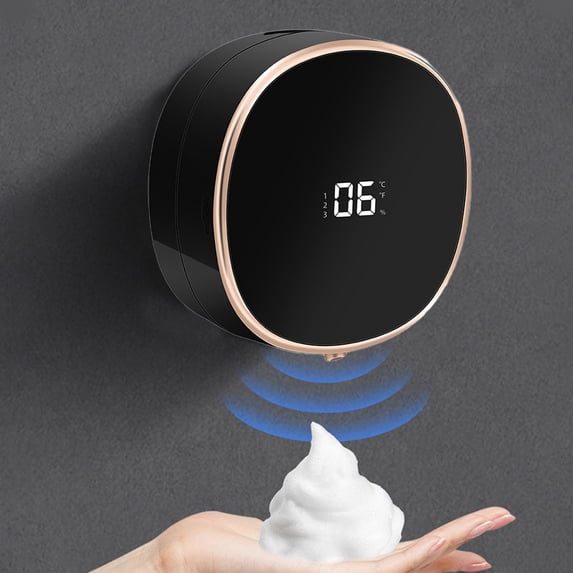 Euaioeiu Automatic Soap Dispenser Touchless Wall Mounted Smart Sensor Hands Free with Adjustable Speed and Digital Display for Kitchen Bathroom Office Restroom Commercial Public Use