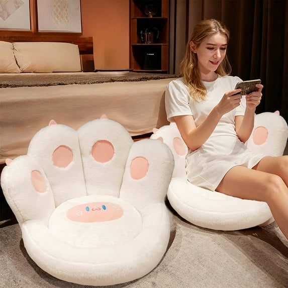 Euaioeiu Cat Paw Plush Cushion Chair Pad, 182x15.75 Inches, Soft Faux Fur Seat Cushion for Gaming Chair, Office Desk, Bedroom, Living Room Sofa, Floor Pillow, Pet Bed, Home Decor Gift