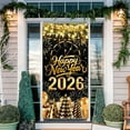 thumbnail image 1 of Euaioeiu Christmas Door Curtain Decorations, Waterproof Holiday Scene Background Cover for Home, 71 x 35 Inches, Polyester Fabric with Hanging Loop, Indoor Outdoor Party Photo Booth Decoration, 1 of 6