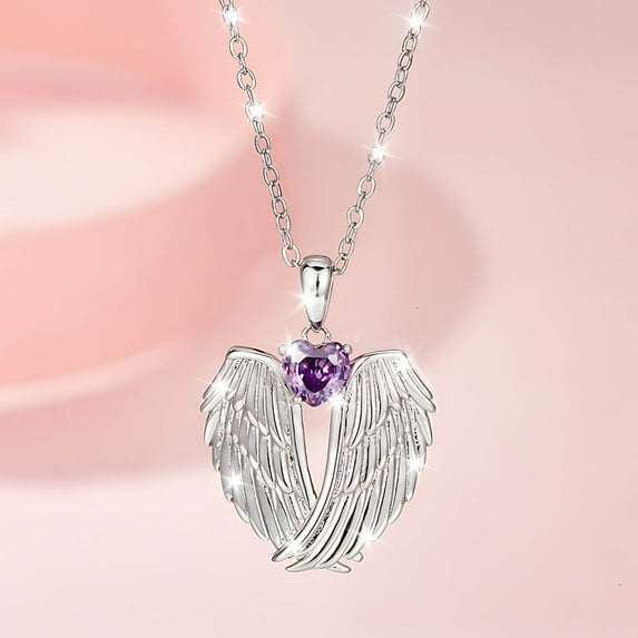 Euaioeiu Clearance Angel Wings Cubic Zirconia CZ Fashion Pendant Necklace for Women