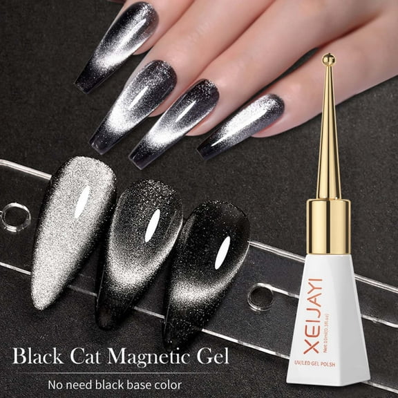 Euaioeiu Clearance Holographic Glitter Cat Eye Gel Nail Polish - Moonlight Crystal Glass Magnetic, Glow Aurora for Nail Art - Suitable for Nail Salon or DIY