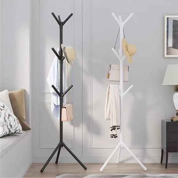 Euaioeiu Coat Rack,Freestanding Coat Rack with 9 Hooks Tree Coat Racks for Bedroom,Hallway,Entrance,Office,for Hats,Coats,Scarves,Handbags
