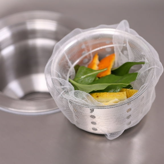 Euaioeiu Disposable Sink Strainer Bags Fine Mesh Drain Catcher Elastic Filter Liner for Kitchen Bathroom Laundry Tub Shower Drains Septic Tank Safe