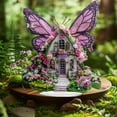 thumbnail image 1 of Euaioeiu Fairy Tale Colorful Wing Flower Cottage Acrylic Desktop Ornament with LED Light for Home Office Decor and Gift Giving, 1 of 5