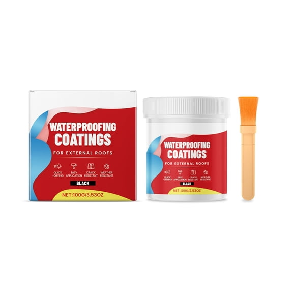 Euaioeiu Flexible Polymer Cement Waterproof Coating, Fast Curing Anticrack Sealant for Concrete Wood Metal Surfaces, 4 Colors, 3.5 oz, Home Foundation Basement Wall Floor Leak Repair