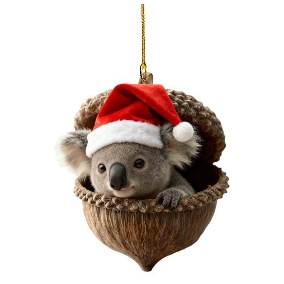 Euaioeiu Forest Animals Christmas Ornaments, Acrylic Hanging Decorations for Christmas Tree, 3.1 Inch Cute Deer Fox Squirrel Holiday Decor, Rustic Woodland Theme Party Home Festival Decoration