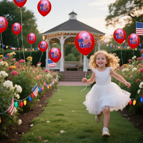 Euaioeiu Fourth of July Balloons Patriotic Party Decorations American Flag Star Balloon Arch Kit for Independence Day Celebrations Backyard BBQ Festival