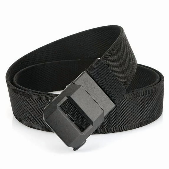Euaioeiu Heavy Duty Nylon Ratchet Belt for Men, Automatic Slide Buckle Adjustable Waist Strap, 1.5 Inch Wide 1000D Webbing, No-Hole Design for Work, Hiking, and Everyday Casual Wear