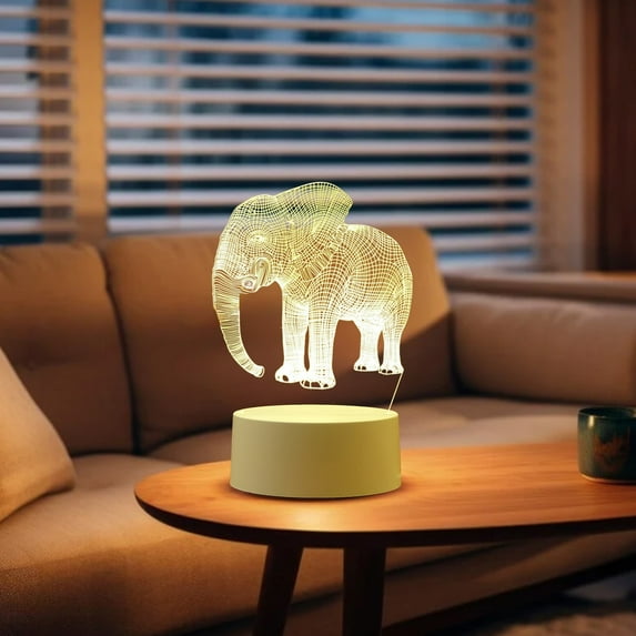 Euaioeiu LED Night Light USB Powered Acrylic Desk Lamp with Colorful Patterns, Warm White Glow for Bedroom Decor, Home Office, Gifts, 4.3x4.3x7.9 Inches