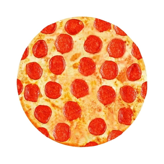 Euaioeiu Large Pizza Blanket for Adults, Super Soft Microfleece Throw, 35x35 Inches, Realistic Pepperoni Design, Cozy Gift for Movie Nights & Game Day Parties