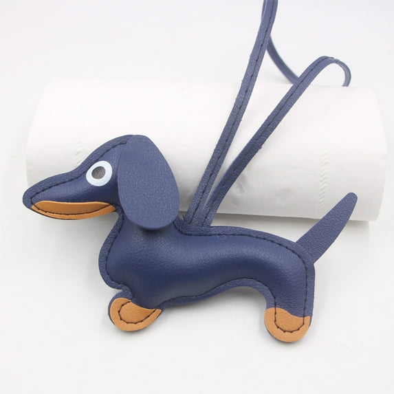 Euaioeiu Leather Sausage Dog Keychain Handmade Pet Lover Gift for Women, Cute Dachshund Pendant Bag Charm Accessory for Purse Backpack Car Keys