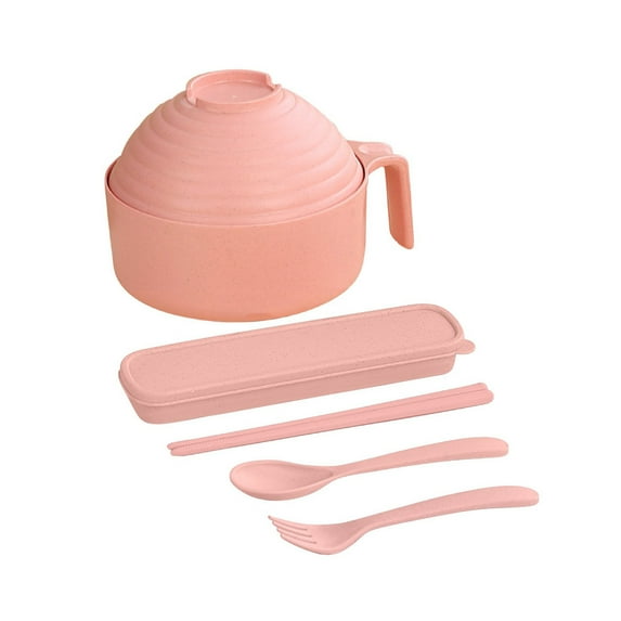 Euaioeiu Microwave Ramen Noodle Cooker Bowl with Lid and Strainer, BPA-Free Collapsible Bowls with Handles, Portable Tableware Kit for Dorm, Office, Camping, and Travel