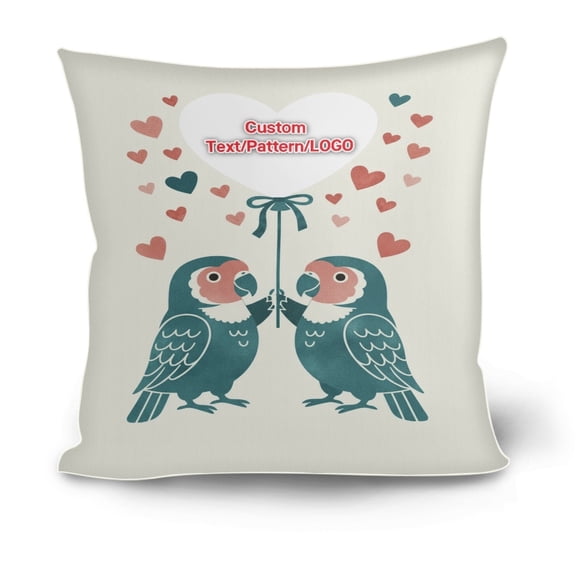 Euaioeiu Personalized Photo Custom Pillowcase for Couples Anniversary Gift, Breathable Linen Feel, Hidden Zipper Closure, 18x18 Inches, Home Decor Throw Pillow Cover for Bed Sofa Living Room