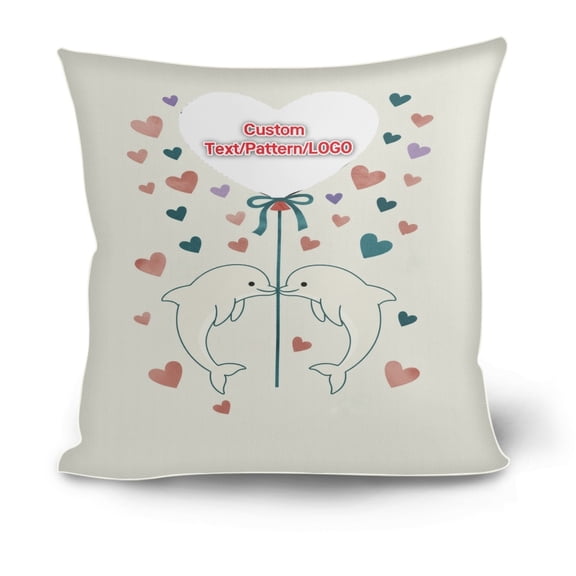 Euaioeiu Personalized Photo Custom Pillowcase for Couples Anniversary Gift, Breathable Linen Feel, Hidden Zipper Closure, 18x18 Inches, Home Decor Throw Pillow Cover for Bed Sofa Living Room