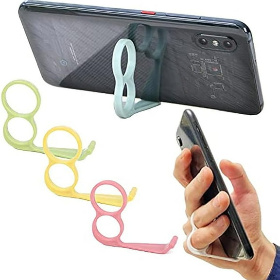 Euaioeiu Phone Finger Holder Stand, Adjustable Ring Grip with Non-Slip Base for Hands-Free Viewing, Portable Cell Phone Mount Compatible with Streaming, Gaming, Video Calls, and Office Desk Use