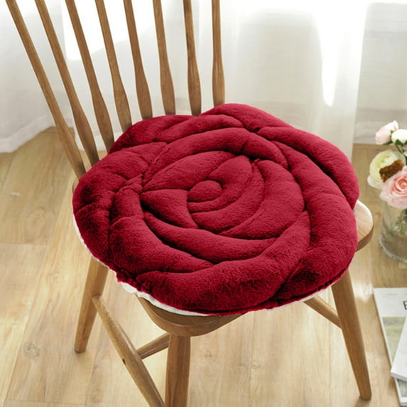 Euaioeiu Plush Rose Cushion Mat for Chairs, Soft Thick Floor Pillow Pad, Decorative Floral Home Decor, Comfortable Seat Cushion for Dining Room, Living Room, Bedroom, Office, Tatami