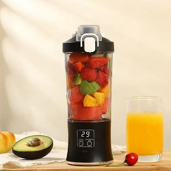 Euaioeiu Portable Juicer Cup with 600ml Capacity,Rechargeable Personal Blender for Smoothies,Ice Crushing,Stainless Steel Blades,Waterproof Design,Travel,Home,Office,Gym,Camping,Outdoor Activities