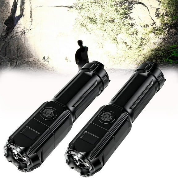 Euaioeiu Powerful LED Flashlight Rechargeable Super Bright, High Lumens Adjustable Focus Waterproof USB-C Charging Emergency Light for Camping Hiking Outdoor Adventures Power Outage Survival Kit