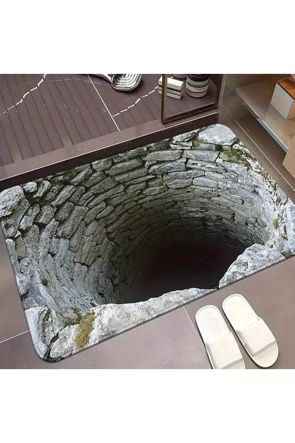 Realistic Optical Illusion Rug,Multi-Design 3D Rugs Optical Illusion for Hilarious Pet Reactions,Non-Slip High Definition 3D Hole Rug for Indoor Outdoor Use