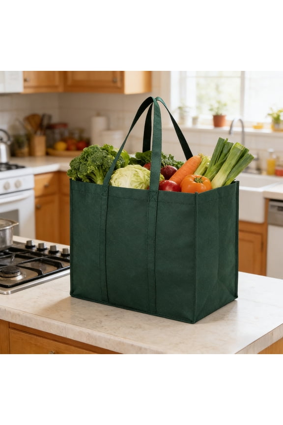 Reusable Grocery Bags Foldable Shopping Tote with Long Handle Heavy Duty Ripstop Fabric Eco Friendly Grocery Haulers for Farmers Market Warehouse Club Bulk Shopping