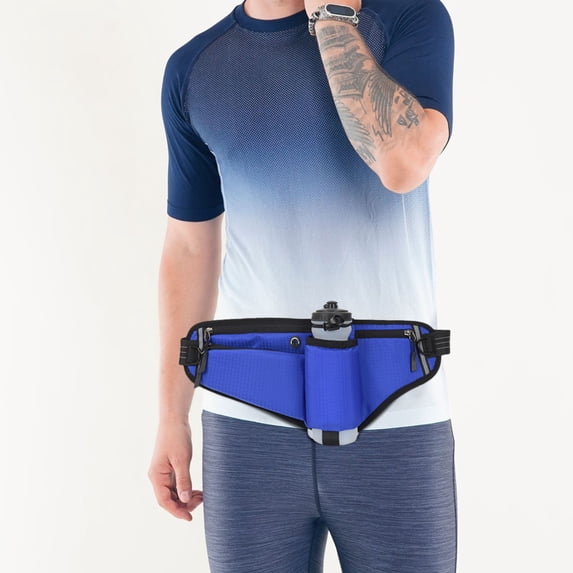 Euaioeiu Running Waist Pack for Men and Women, Hydration Belt with Water Bottle Holder, Waterproof Fitness Phone Pouch, Lightweight Adjustable Marathon Trail Hiking Outdoor Sports Gear