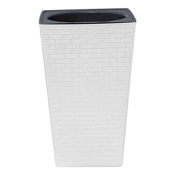 Euaioeiu Self Watering Vegetationer with Reservoir, Brick Pattern Decorative Flower Pot, Modern Indoor Outdoor Garden Decor for Patio Balcony Home Office