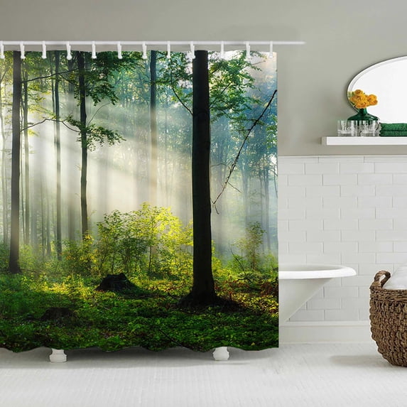 Euaioeiu Shower Curtain Polyester Waterproof Mildew Resistant Bathroom Decor with Hooks Modern Textured Design for Master Bath Spa Retreat and Guest Bathroom Renovation